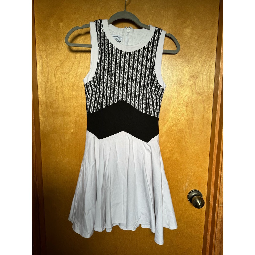 Bebe Bonded Mesh Fit and Flare Dress